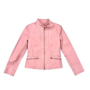 Absolute Leather Women's Pink 100% Authentic Lambskin Leather Jacket Size Small